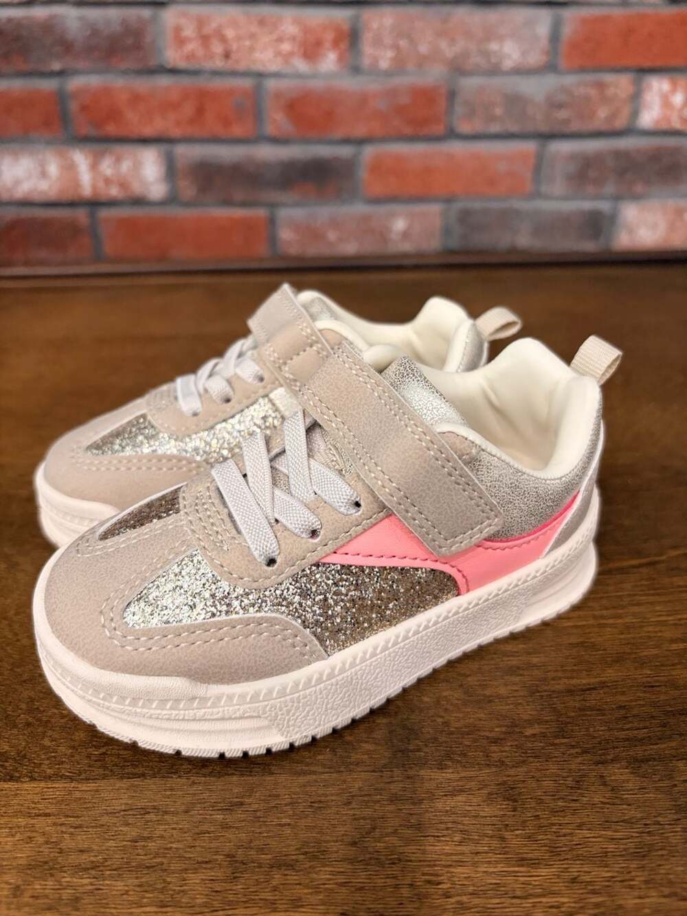 Carter's Toddler Girls Glitter Sneakers with Velcro Strap